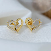 Heart Earrings Silver & 18k Gold Plated